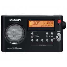 Radio portátil  Sangean DT-120, AM/FM, Pantalla LCD, Negro