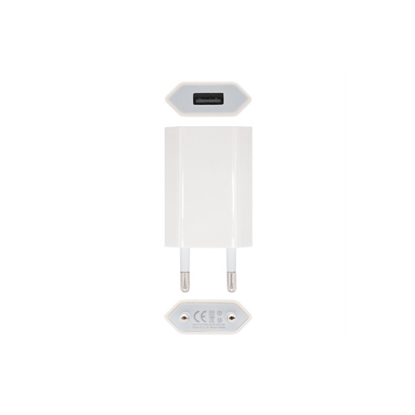 MINI CARICABATTERIE USB PER IPHONE IPOD, 5V-1A, BIANCO - Immagine 1