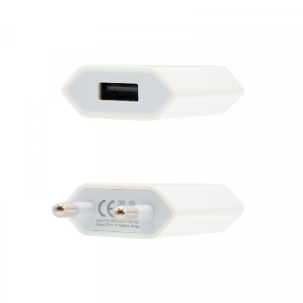 MINI CARGADOR USB PARA IPOD IPHONE,5V-1A, BLANCO - Imagen 2