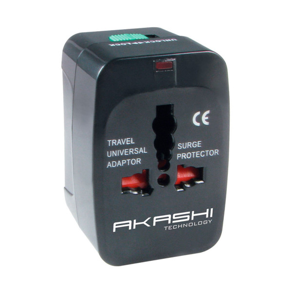 Akashi Altwp100 Universal Travel Adapter Nero compatibile in 150 paesi - Immagine 1