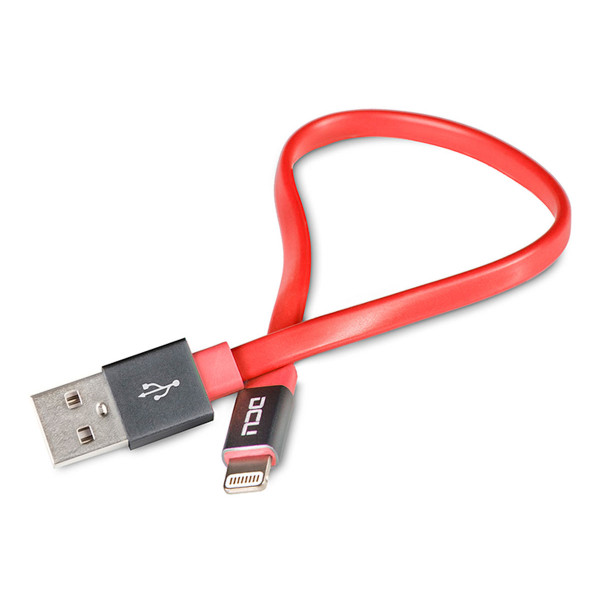Dcu Cavo connettore rosso grigio da USB a Lightning 20 cm - Immagine 1