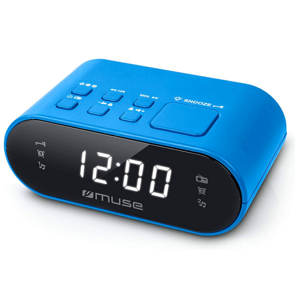 Muse M-10 Azul Radio Despertador Fm Doble Alarma Pantalla Lcd 0.6'' - Imagen 1