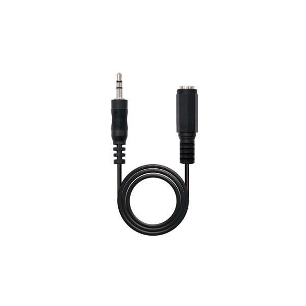 Nanocable Cable audio, Jack 3.5/M-H, Negro, 3m - Imagen 1