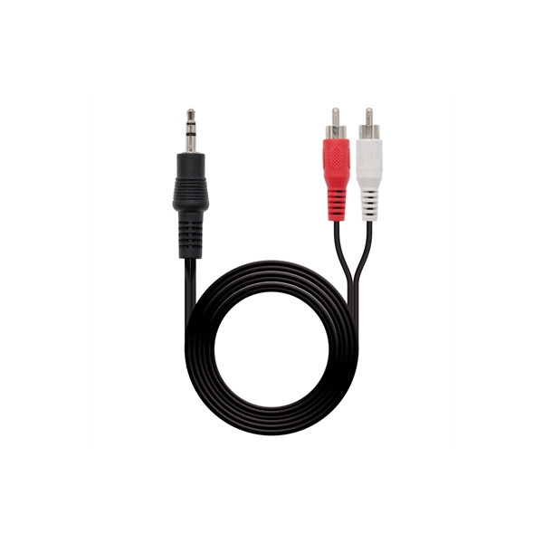 Nanocable Cable audio, Jack 3.5/M-2xRCA/M 1,5m - Imagen 1