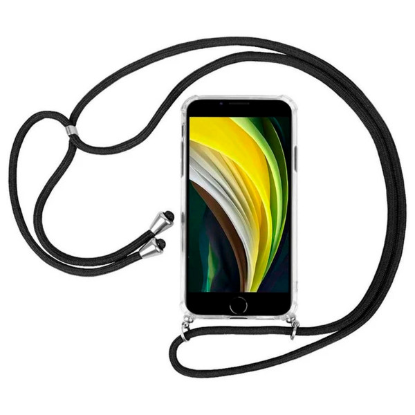 Akashi Funda Silicona Transparente Con Cuerda Antishock Colgante Apple Iphone 7/8/se - Imagen 1