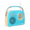 Lauson Ra142 Radio Vintage Azul Crema Analógica Con Altavoz Integrado 2w Am/fm Batería Recargable Bluetooth Usb Sd - Imagen 1