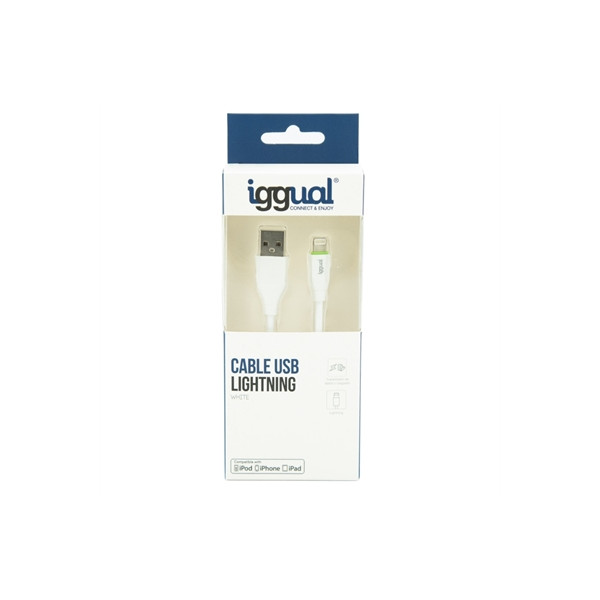 iggual Cavo USB-A/Lightning bianco da 100 cm - Immagine 1