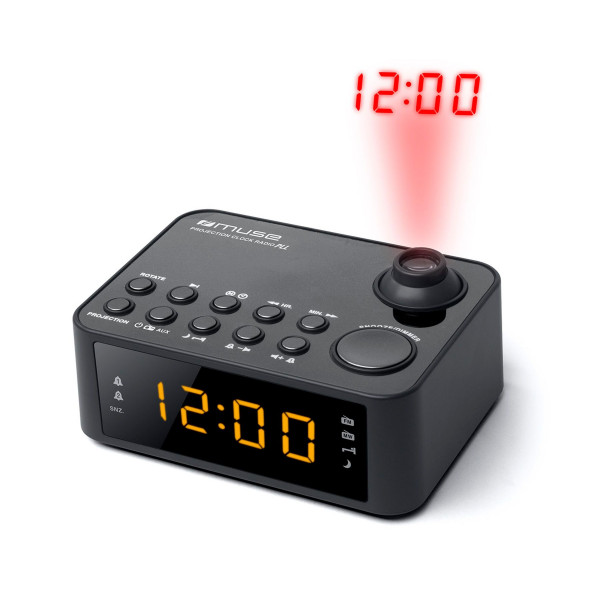 Muse M-178 P Radio sveglia AM / FM nera con altoparlante integrato e proiettore orario - Immagine 1