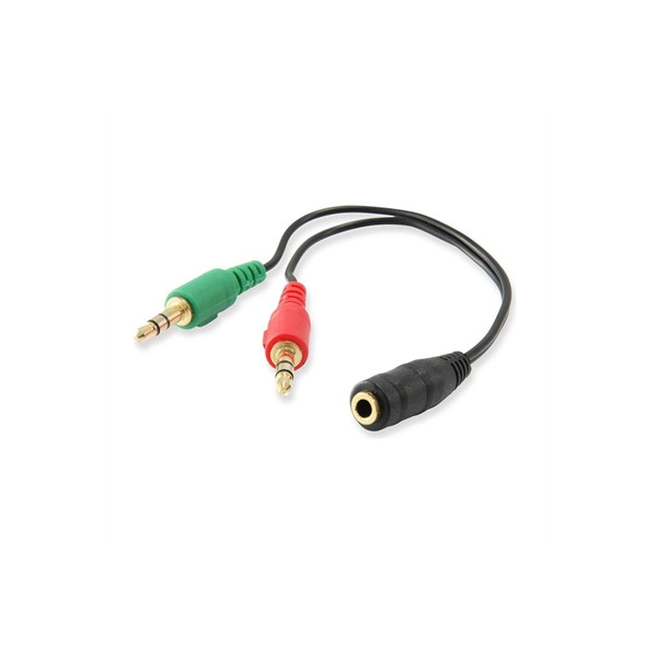 Ewent CAVO JACK AUDIO 3,5/H-2 JACK 3,5/M - 0,15mt - Immagine 1