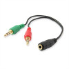 Ewent CAVO JACK AUDIO 3,5/H-2 JACK 3,5/M - 0,15mt - Immagine 1