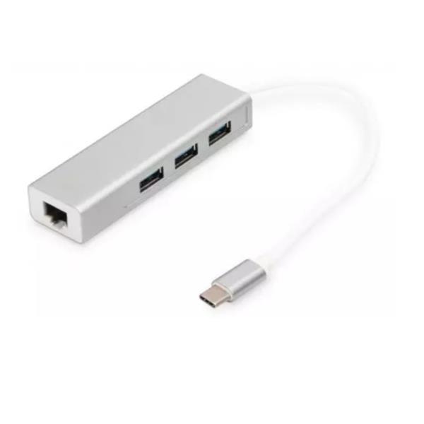 USB Type-c 3-port Hub + Gigabit Et - Immagine 1