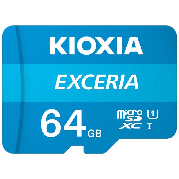 MICRO SD KIOXIA 64GB EXCERIA UHS-I C10 R100 CON ADATTATORE - Immagine 1