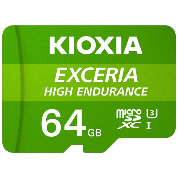 MICRO SD KIOXIA 64GB EXCERIA HIGH ENDURANCE UHS-I C10 R98 CON ADATTATORE - Immagine 1