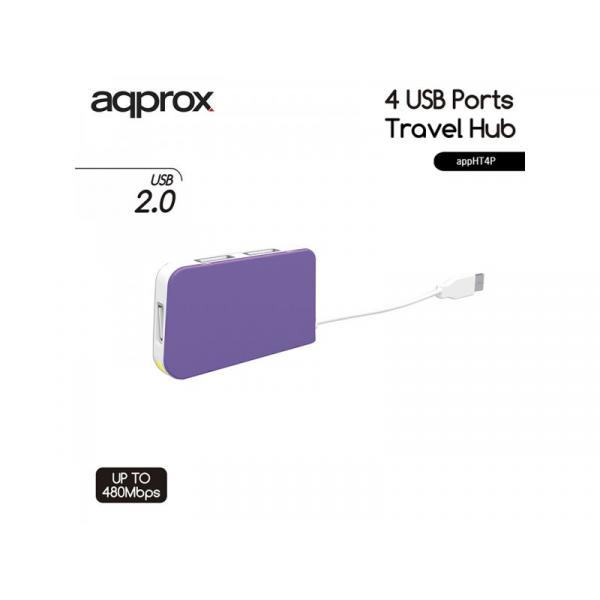 USB 2.0 APPROX 4-Port Hub viola - Immagine 5