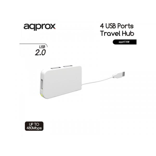Hub USB 2.0 APPROX 4 porte bianco - Immagine 5