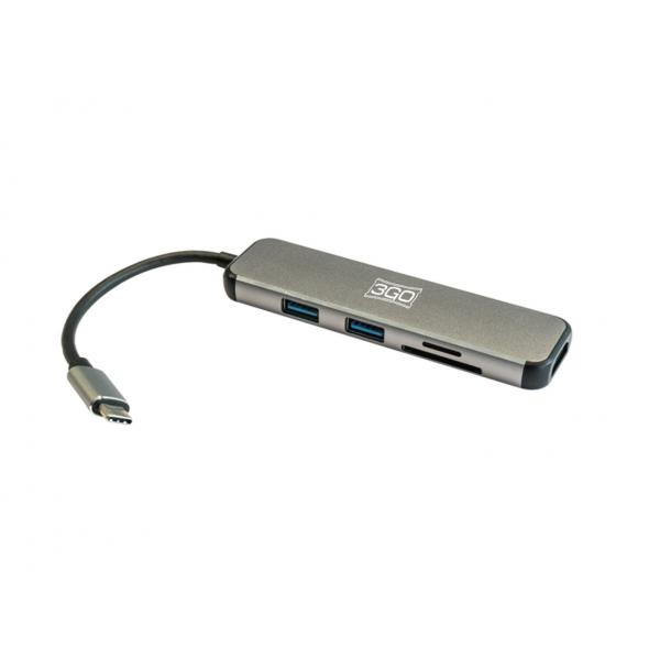 USB 3.0 Usb-c 2p USB-A + Cr + Hdmi 3go Hub - Immagine 1