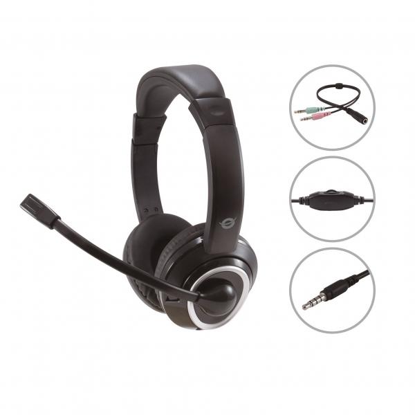 Auricular+mic Conceptronic Polona02ba Jack 3.5 +adaptado - Imagen 1