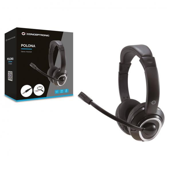 Auricular+mic Conceptronic Polona02ba Jack 3.5 +adaptado - Imagen 3