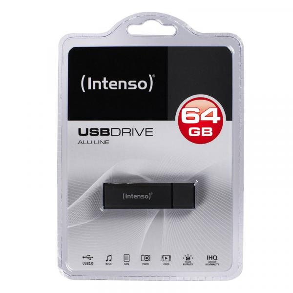 Intenso 3521491 Lápiz USB 2.0 Alu 64GB Antracita - Imagen 3