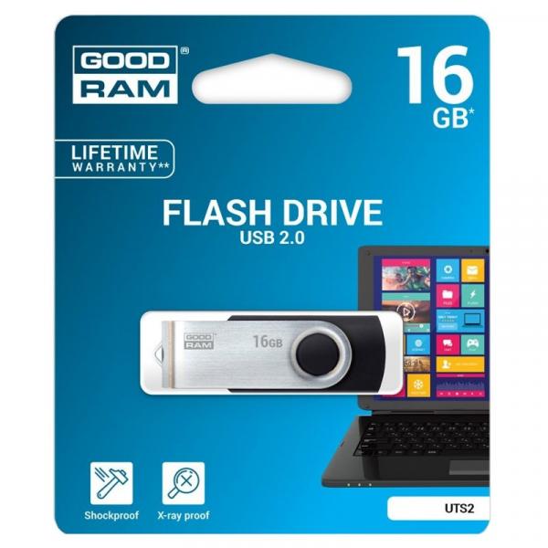Goodram UTS2 Penna USB 16GB USB2.0 Nero - Immagine 2