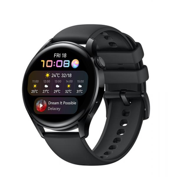 Huawei Watch 3 46mm cassa nera con cinturino sportivo nero - Immagine 2