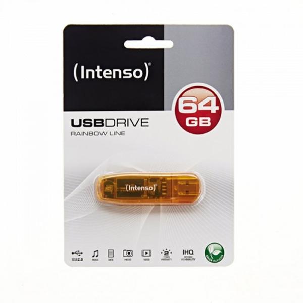 Intenso 3502490 Penna USB 2.0 Rainbow 64GB arancione - Immagine 3