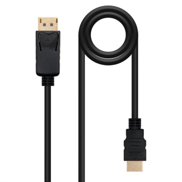 Nanocable Cavo convertitore DP a HDMI 1 m Nero - Immagine 1