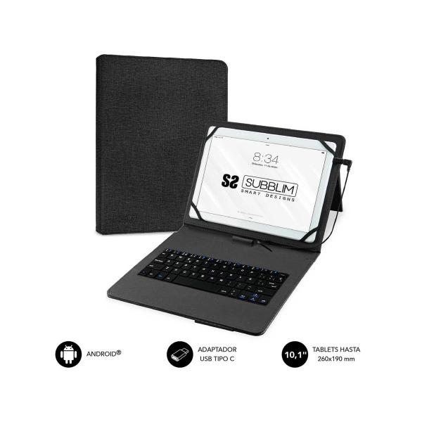 Subblim Keytab Pro USB Keyboard Tablet Case Nero / Universale da 10,1 "a 11" - Immagine 1