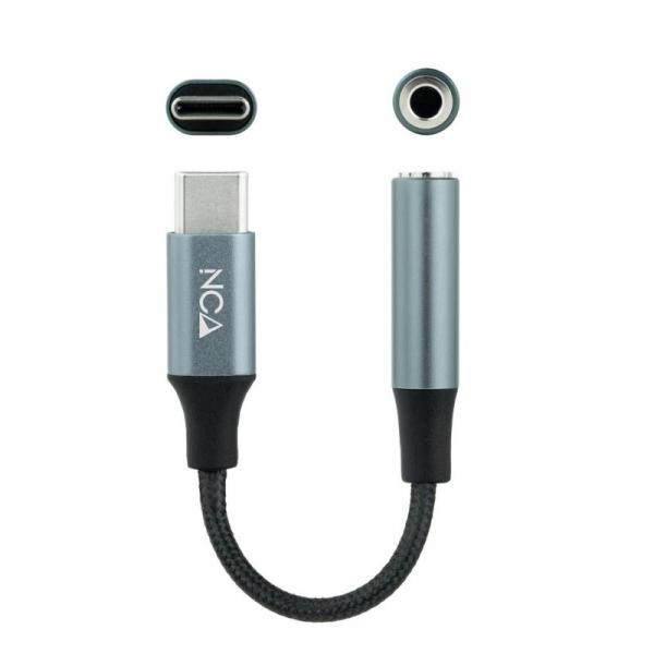 Nanocable Adaptateur Audio USB-C vers Jack 3.5 Mâle/Femelle 11cm