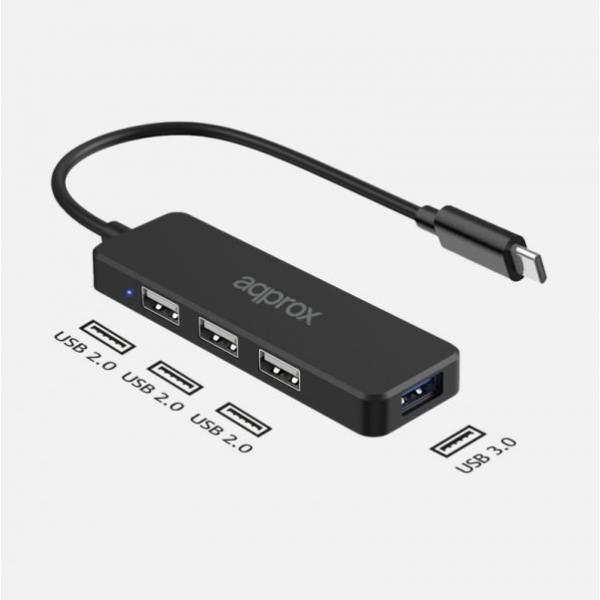 USB C 2.0 - Hub a 4 APPROX 4 porte
