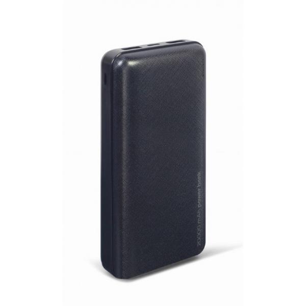 POWERBANK GEMBIRD 20000mAh 1x MicroUSB A 2x USB-A NERO