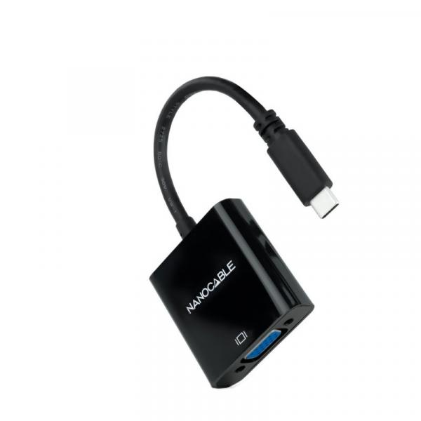 Nanocable Convertitore da USB-C / M a VGA / H Nero 10cm