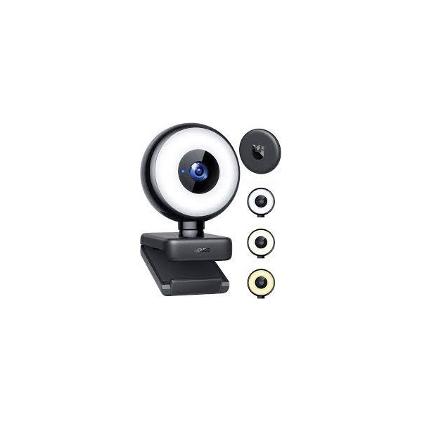 WEMISS serie Stream CM-A2 con webcam Full HD Ring Light con sensore CMOS da 1/3" nero
