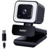 Aukey PC-LM6 Stream Series with Ring Light Full HD Webcam with 1/3"-CMOS Sensor  black