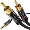 Cable 3 m. Coaxial Audio Estéreo Pro Series - 1 conector 3,5mm jack macho a 2 conectores RCA macho