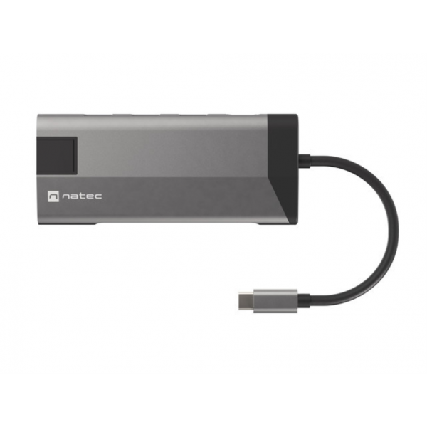 FOWLER PLUS NATEC USB-C->3XUSB 3.0, HDMI 4K, USB-C PD, RJ45, SD, ADATTATORE MSD
