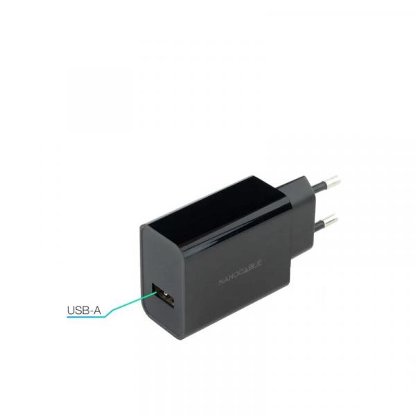 Nanocable 1 x USB 5V-2.1A caricabatterie nero