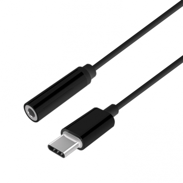 USB-C AISENS A AUDIO STYLE APPLE USB-C M-JACK 3.5 H NERO 15CM