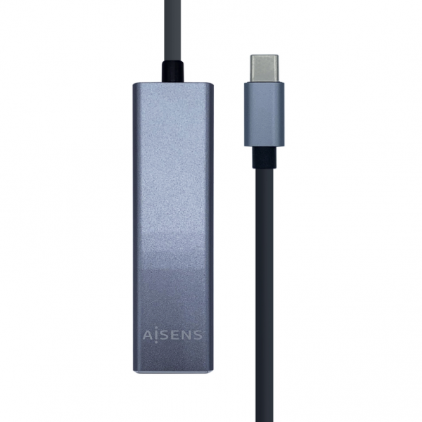 USB3.1 USB-C A ETHERNET AISENS CONVERTER GIGABIT HUB 3XUSB3.0 GRIGIO 15CM