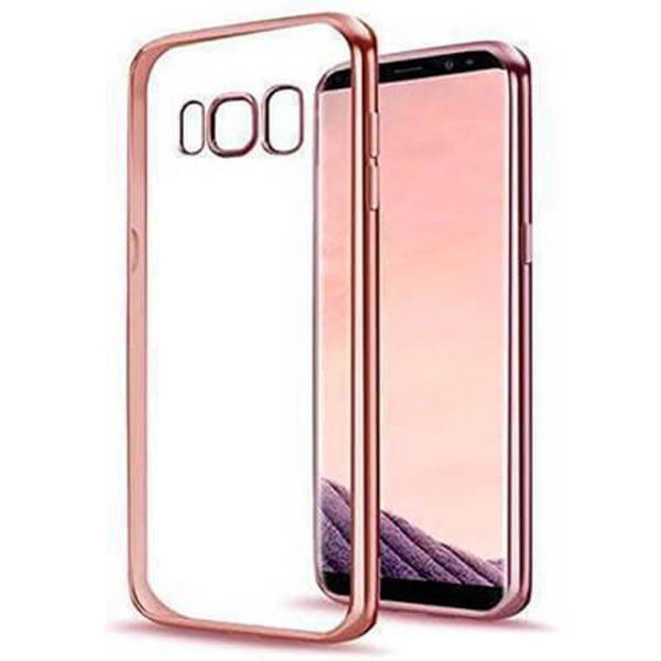 Samsung Galaxy S8 Transparente Hülle mit rosa Rahmen