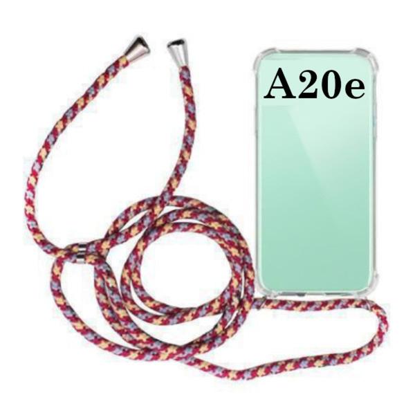 Hängende Handyhülle für Samsung Galaxy A20e Cord Bordeauxrot und Blau