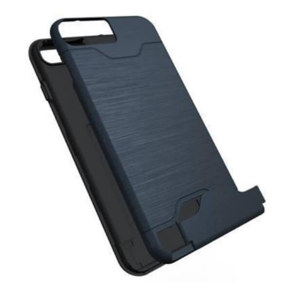 Carcasa con tarjetero y soporte azul para iPhone 7 Plus / 8 Plus