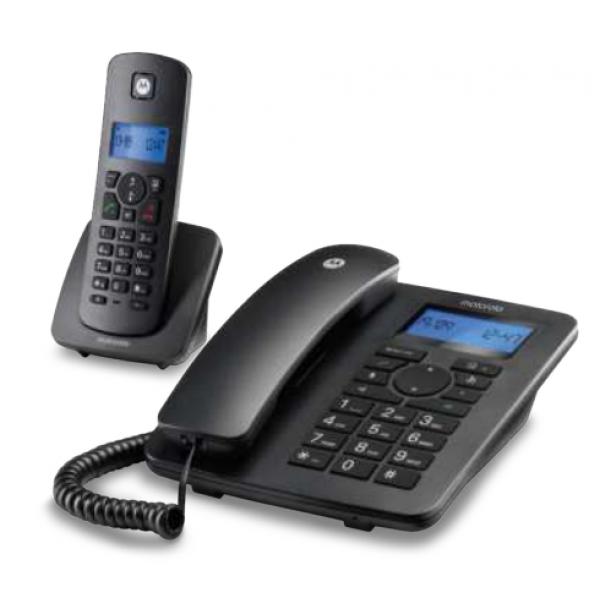 Motorola C4201 Black Combo Landline Phone And Cordless Phone