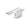 Chargeur Double Usb-a 1m Ac 24w Blanc