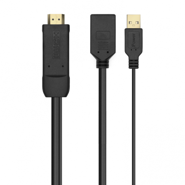 AISENS ACTIVE CONVERTER HDMI 2.0 TO DISPLAYPORT V1.2 HDMI M-USB M-DP H BLACK 10CM