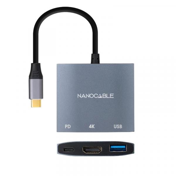 Nanokabel USB-C zu HDMI/USB3.0/PD-Konverter 15 cm