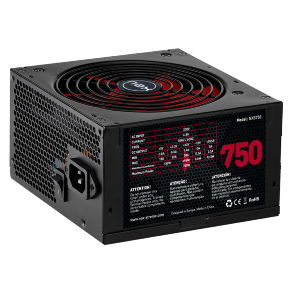 ALIMENTATORE NOX NX750 750W ATX NERO ROSSO