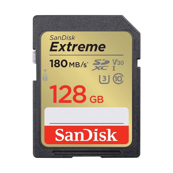Sandisk Extreme Speicherkarte SDXC C10 Uhs-i U3 128 GB und 180 MB/s