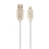 GEMBIRD 8-PIN RUBBER DATA AND CHARGING CABLE PREMIUM, 2M, WHITE
