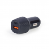 GEMBIRD 2-PORT USB CAR FAST CHARGER, TYPE-C PD, 18 W, BLACK